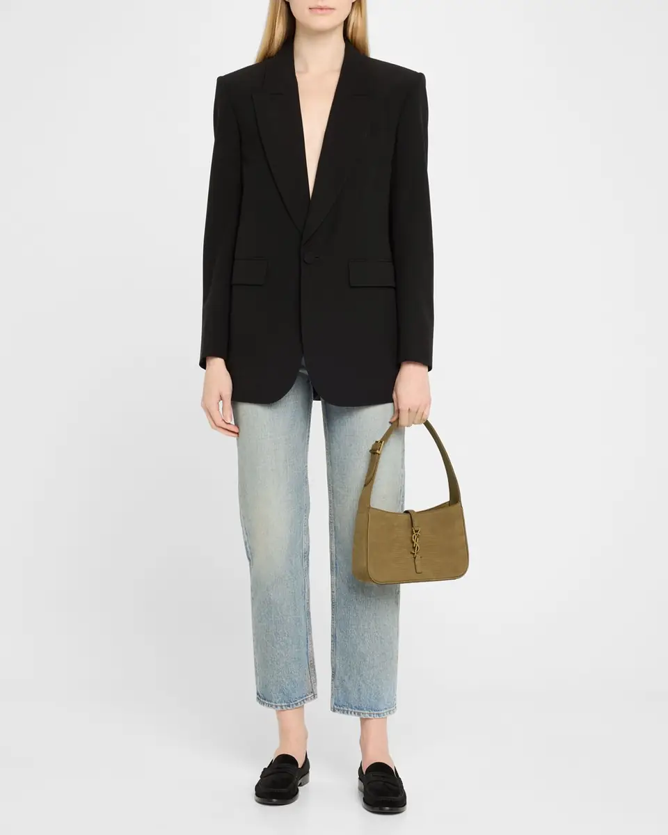 Saint Laurent Le 5 A 7 Shoulder Bag in Lizard-Effect Leather | Thumbnail 4