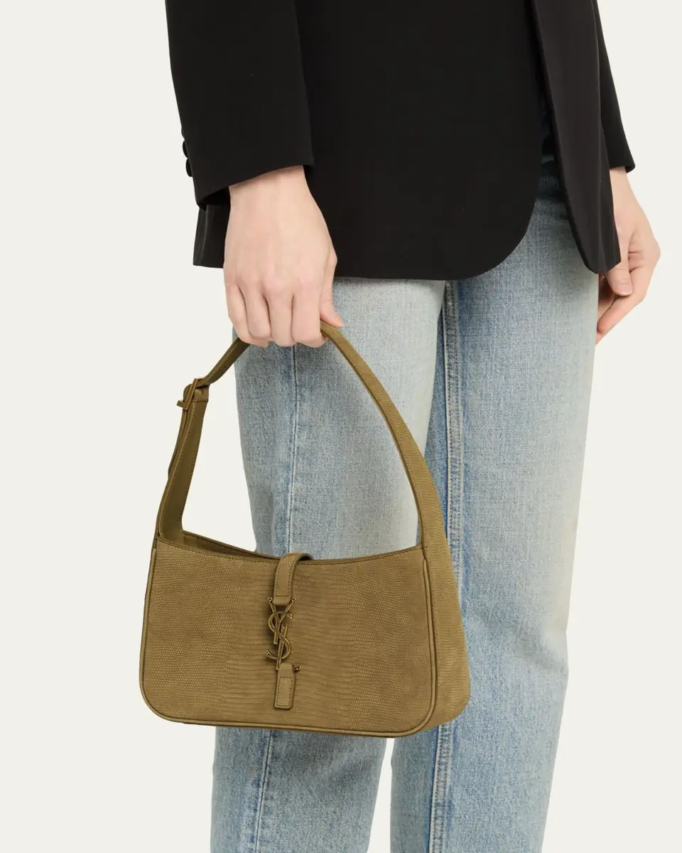 Saint Laurent Le 5 A 7 Shoulder Bag in Lizard-Effect Leather | Thumbnail 7
