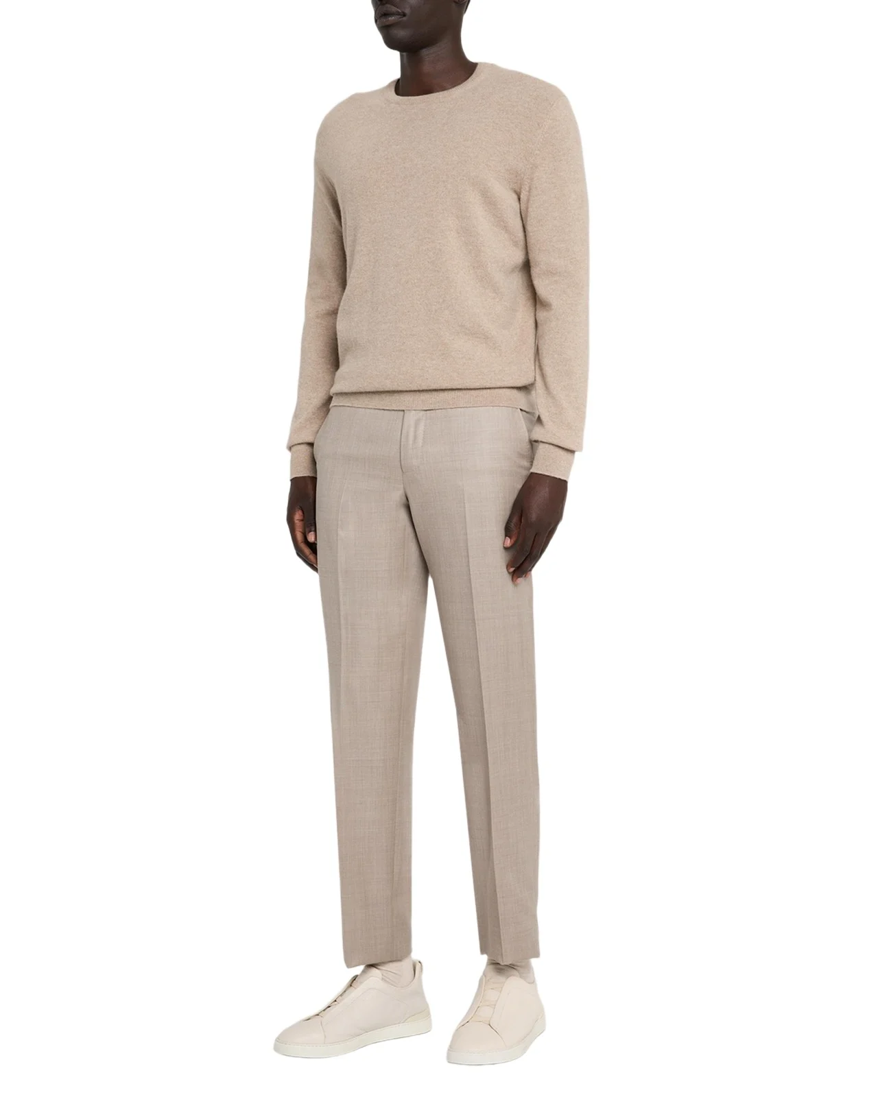 Men's Cavalry Twill Sharkskin Flat-Front Trousers