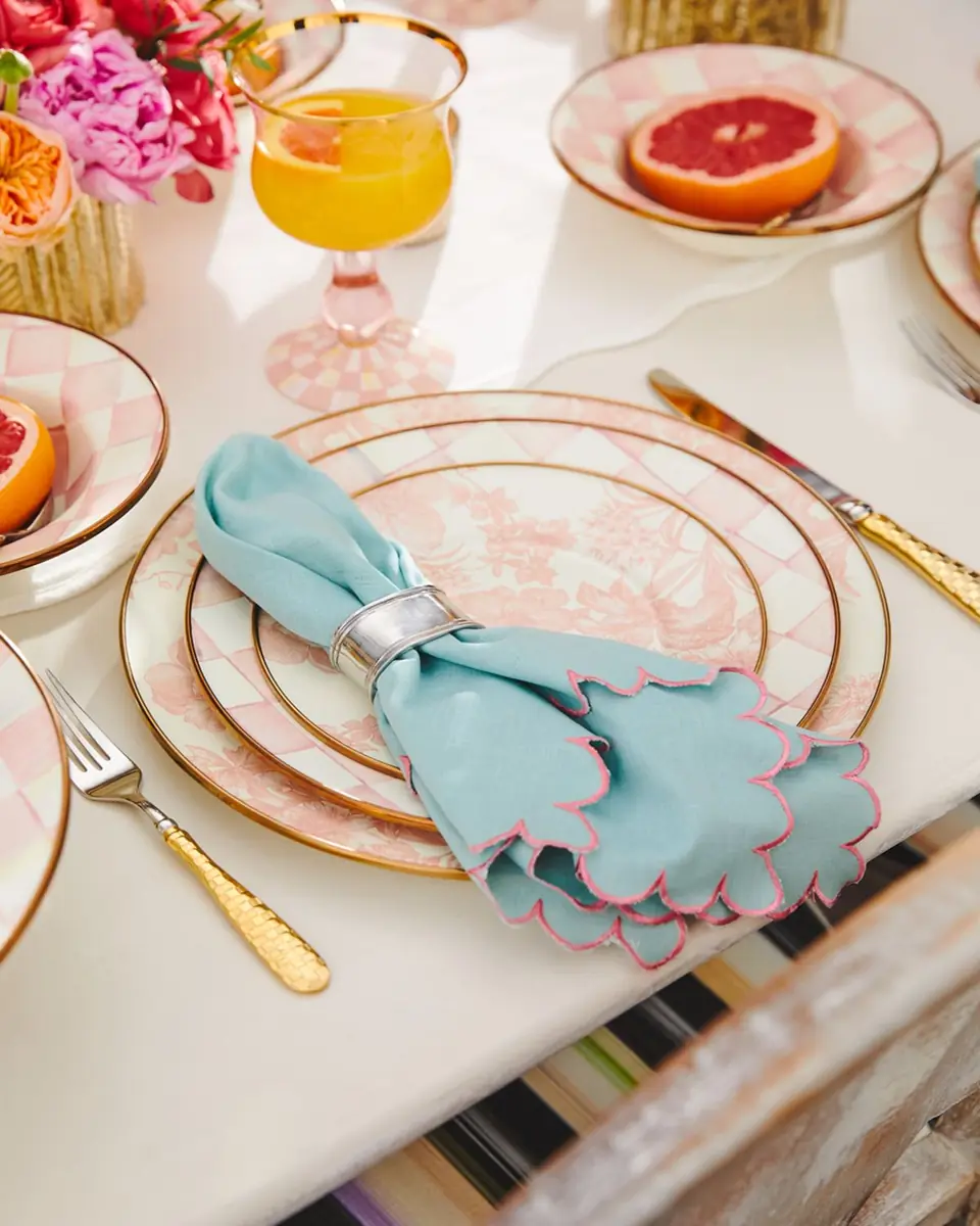 MacKenzie-Childs Rosy Check Enamel Dinner Plate | Thumbnail 4 MacKenzie-Childs Rosy Check Enamel Dinner Plate | Thumbnail 4