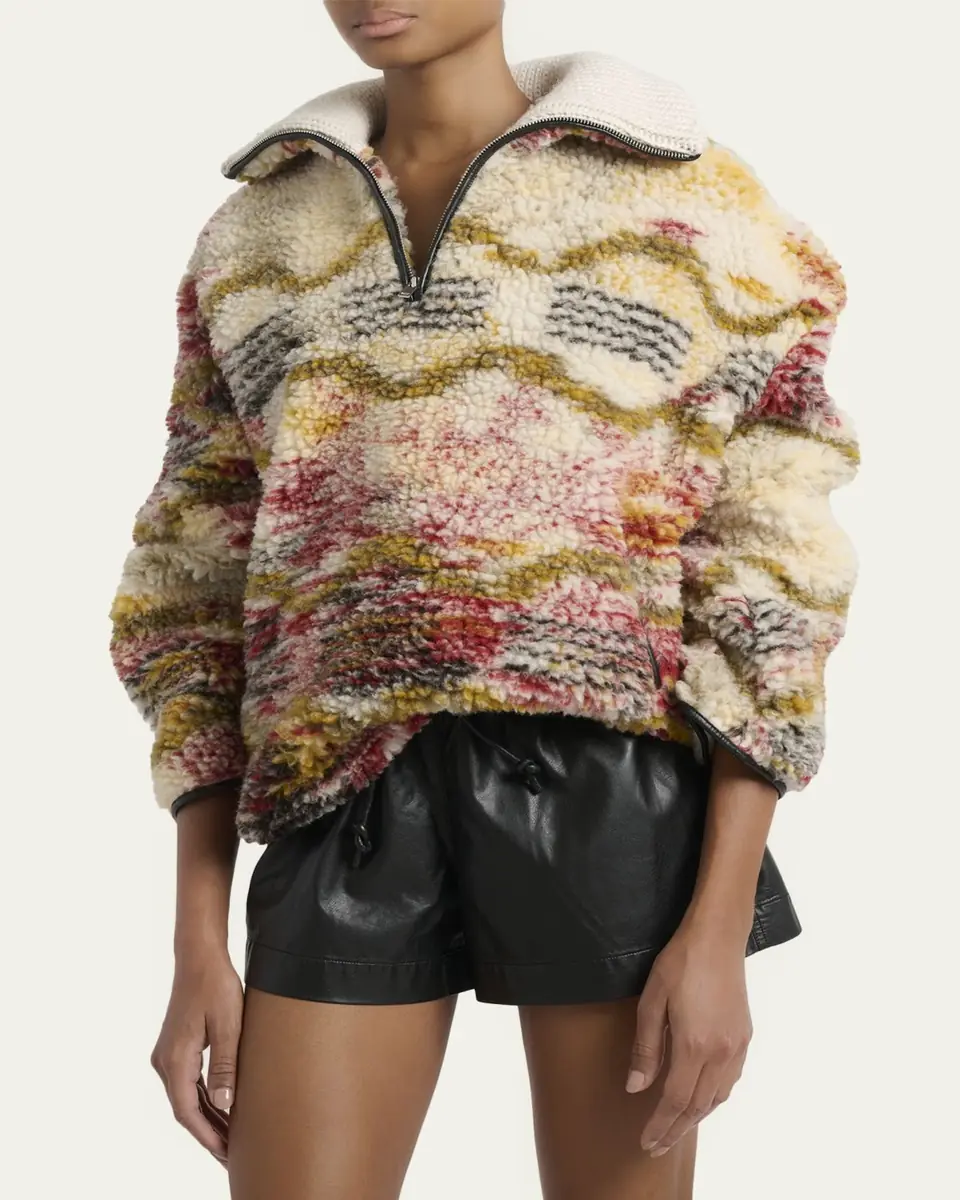 Etoile Isabel Marant Marner Cloud-Print Oversized Fleece Jacket | Thumbnail 4