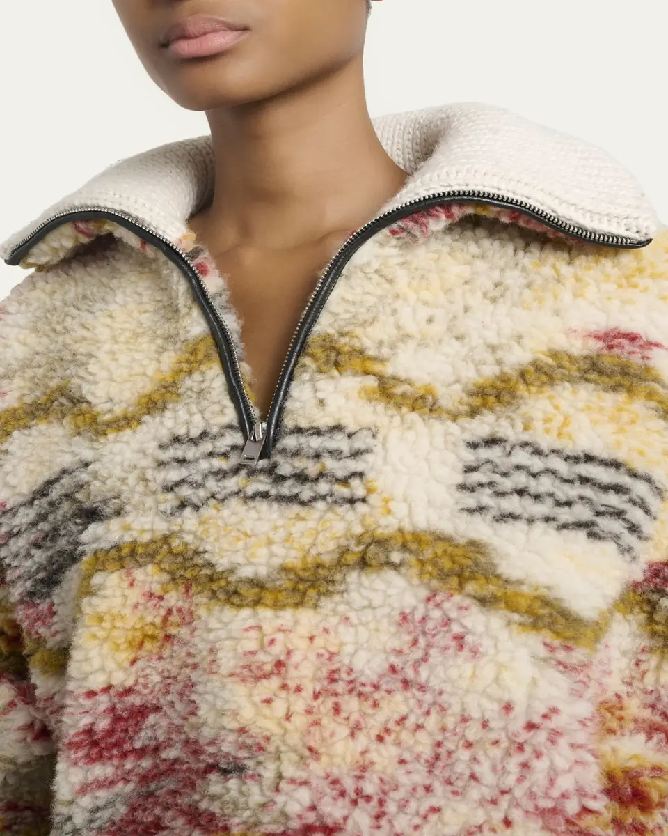 Etoile Isabel Marant Marner Cloud-Print Oversized Fleece Jacket | Thumbnail 5