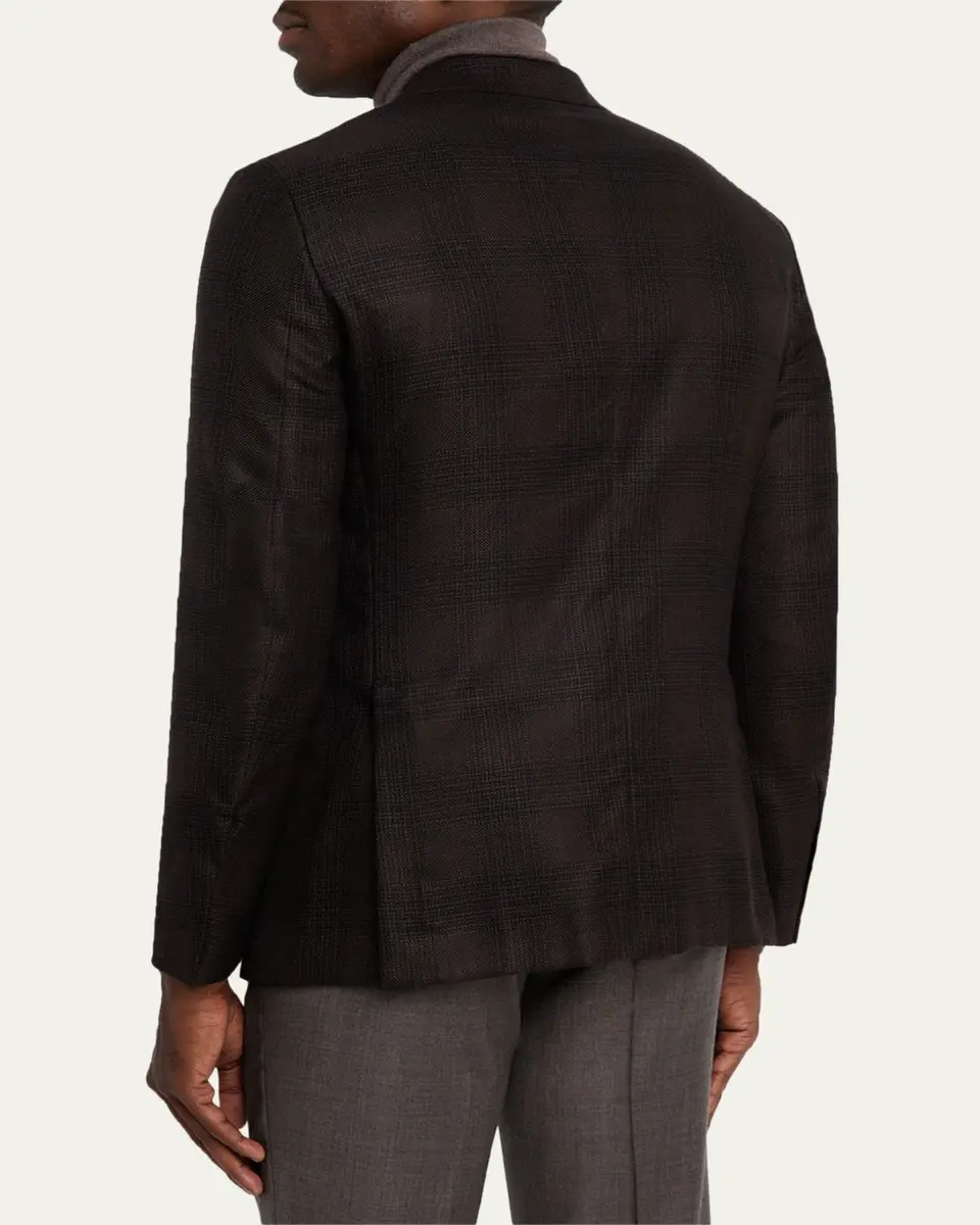 Zegna Men's Cashmere and Silk Tonal Plaid Sport Coat | Thumbnail 3 Zegna Men's Cashmere and Silk Tonal Plaid Sport Coat | Thumbnail 3
