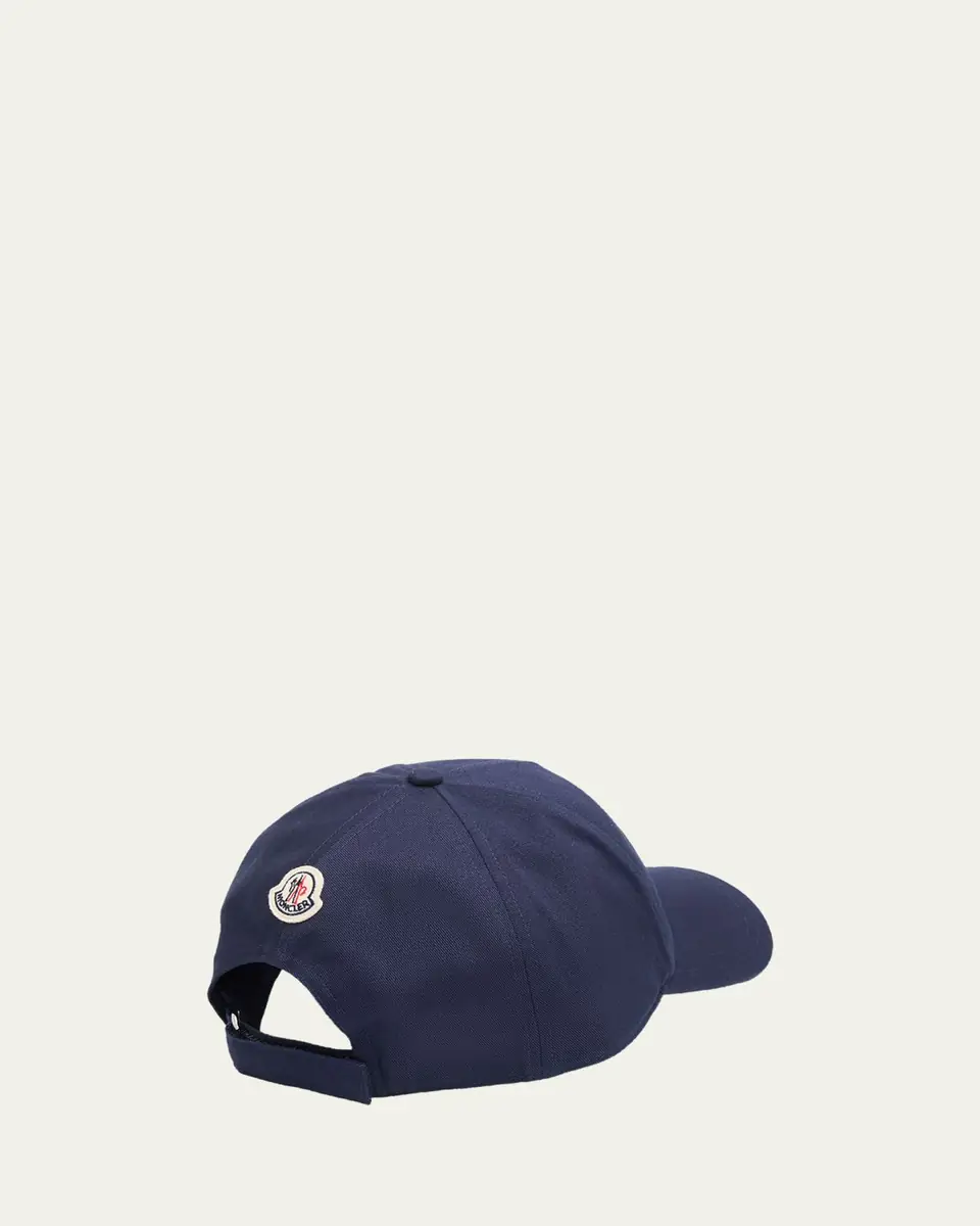 Moncler Men's Maxi-M Logo Cotton Baseball Cap | Thumbnail 2