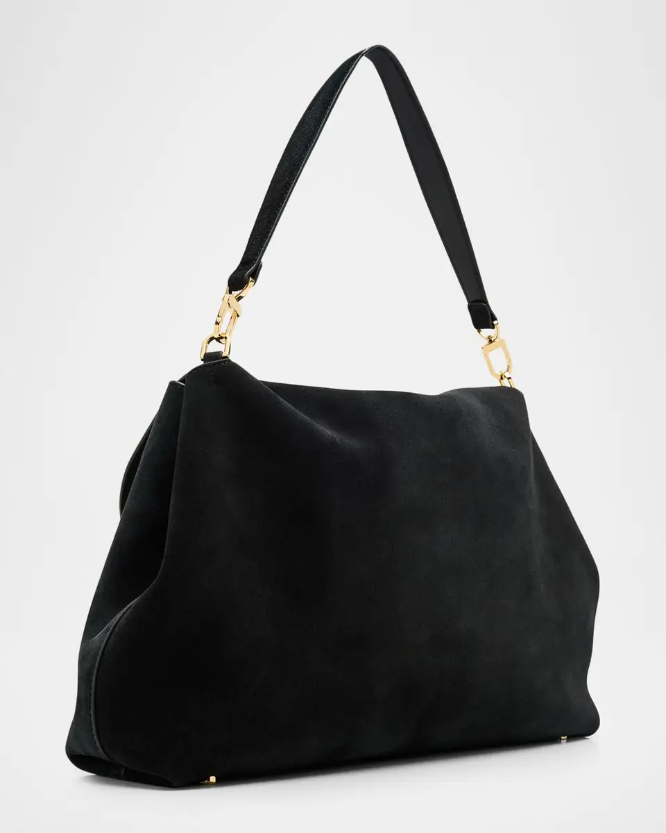 Toteme T-Lock Suede Shoulder Bag | Thumbnail 17 Toteme T-Lock Suede Shoulder Bag | Thumbnail 17