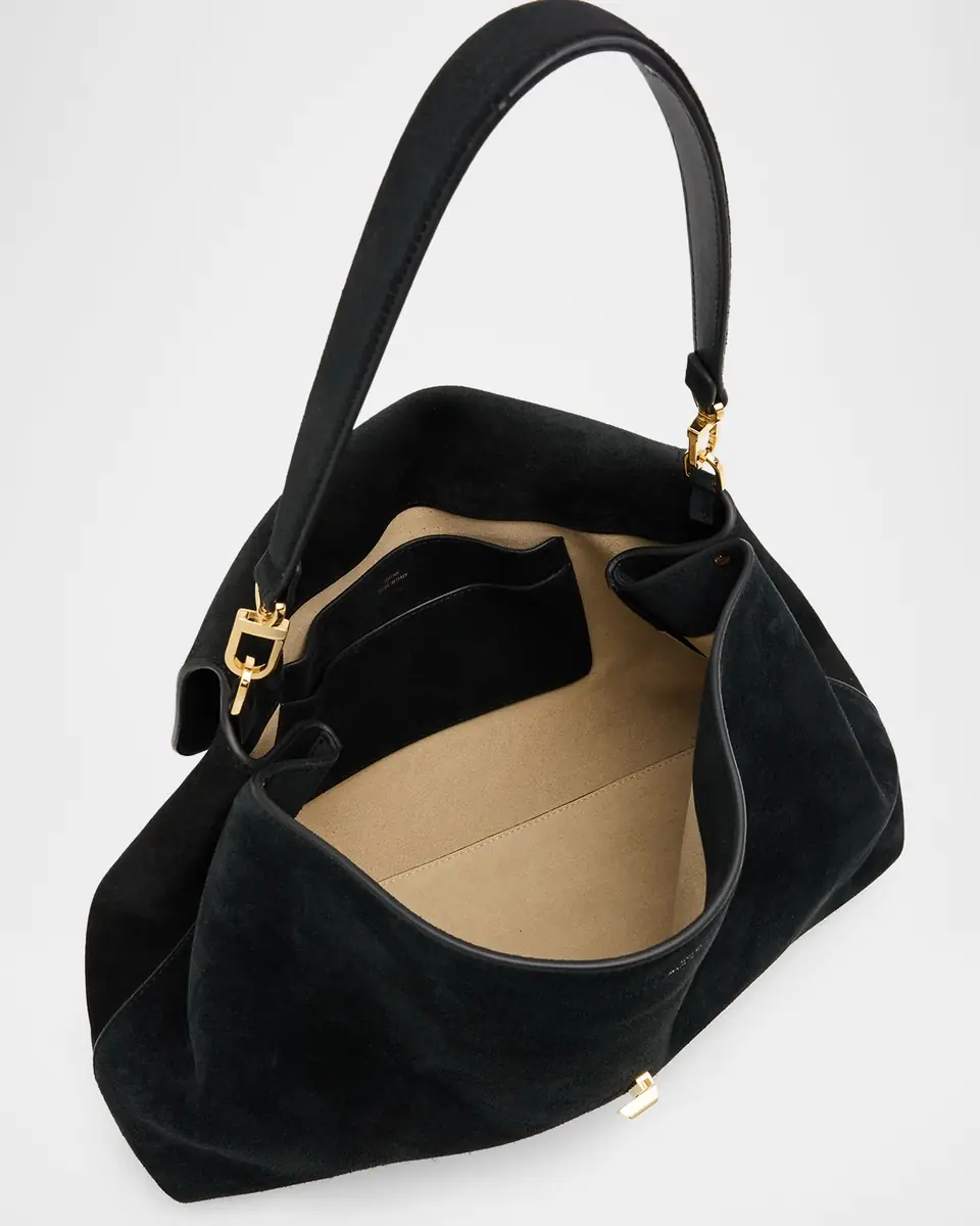 Toteme T-Lock Suede Shoulder Bag | Thumbnail 18 Toteme T-Lock Suede Shoulder Bag | Thumbnail 18
