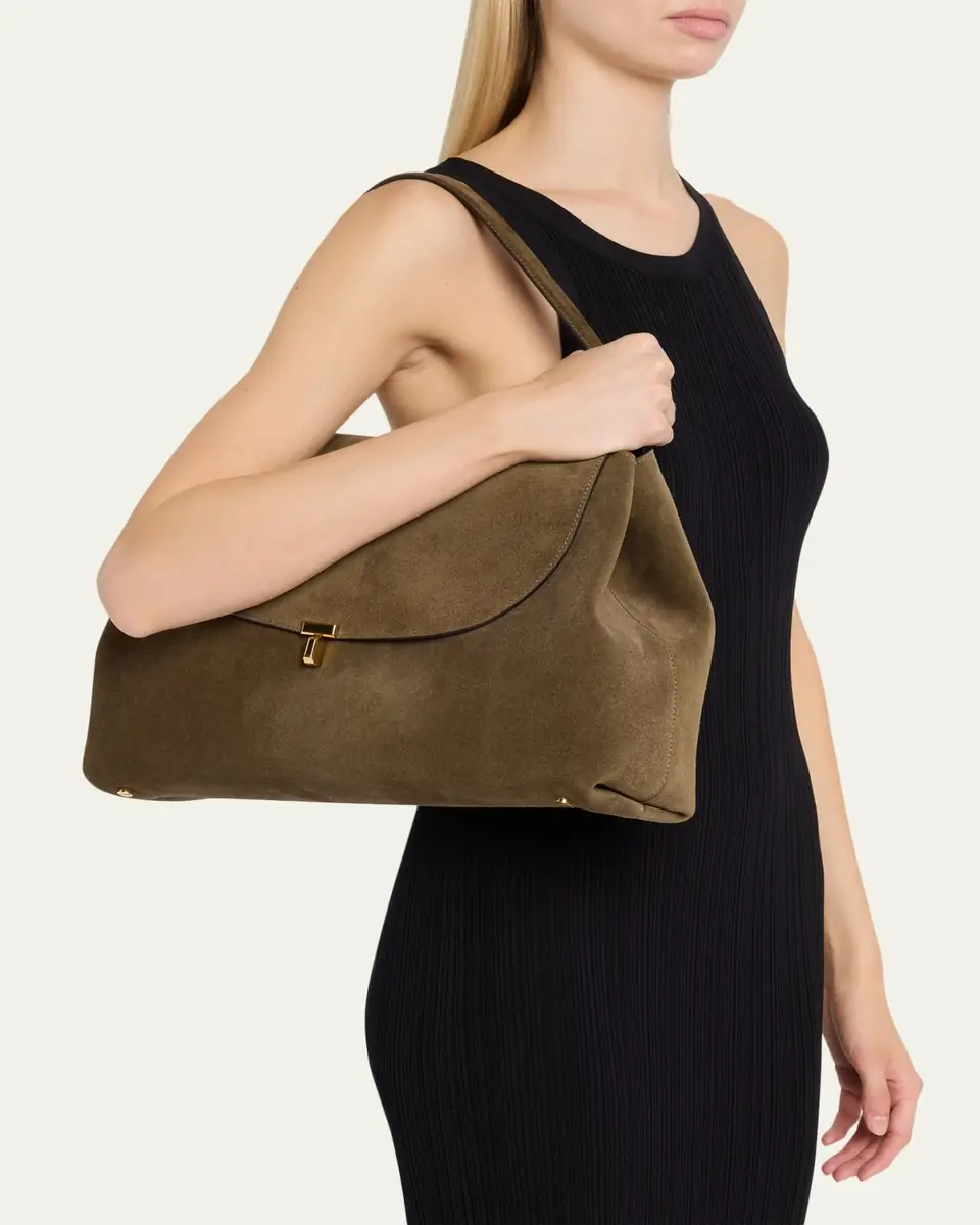 Toteme T-Lock Suede Shoulder Bag | Thumbnail 6 Toteme T-Lock Suede Shoulder Bag | Thumbnail 6