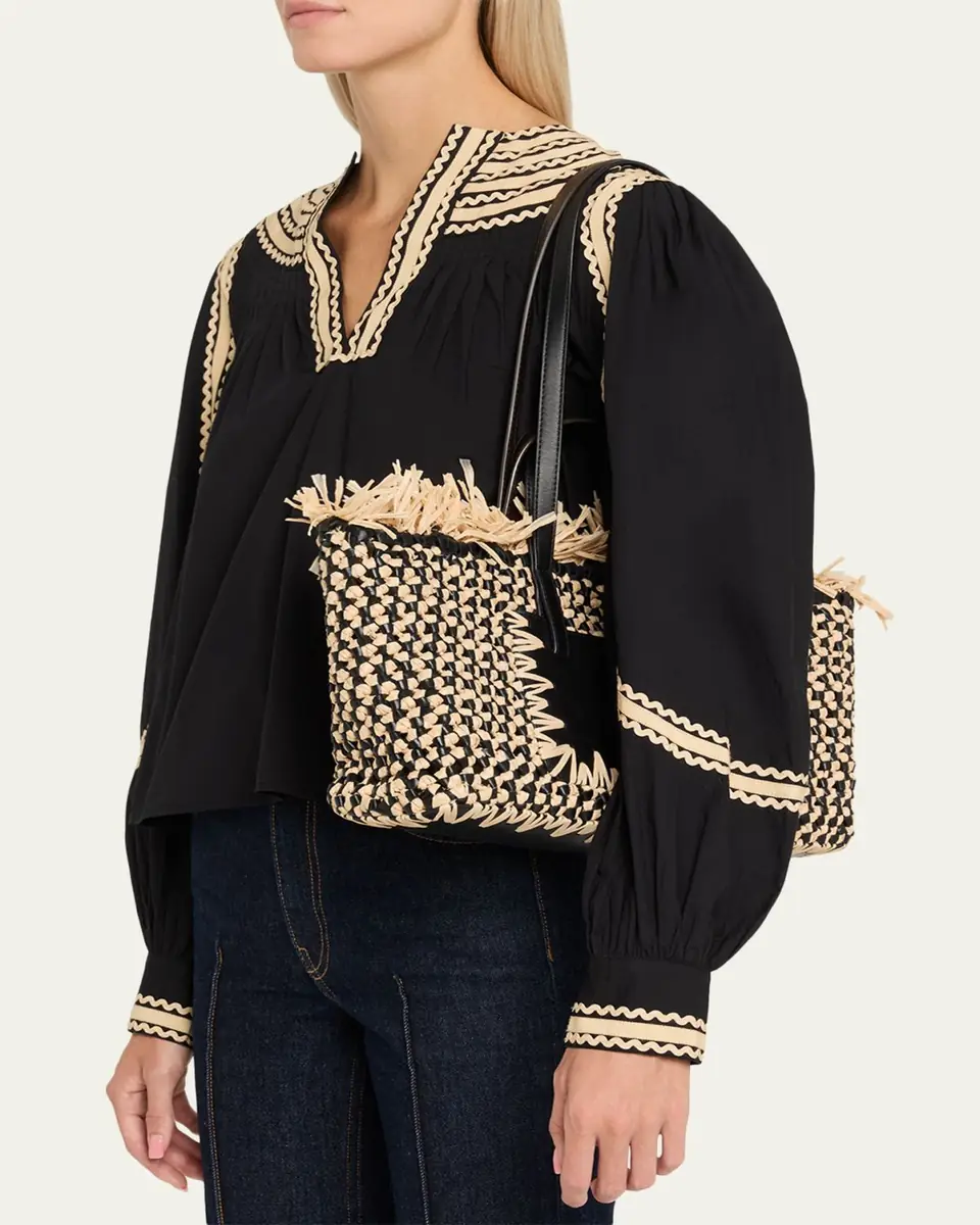 Ulla Johnson Lali Small Fringed Woven Raffia Tote Bag | Thumbnail 2 Ulla Johnson Lali Small Fringed Woven Raffia Tote Bag | Thumbnail 2
