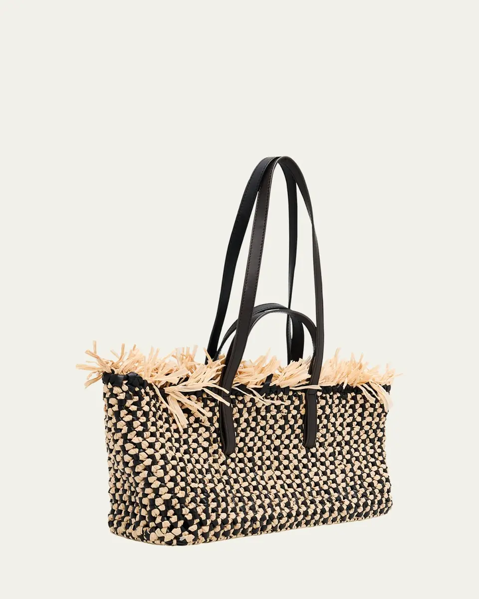 Ulla Johnson Lali Small Fringed Woven Raffia Tote Bag | Thumbnail 3 Ulla Johnson Lali Small Fringed Woven Raffia Tote Bag | Thumbnail 3