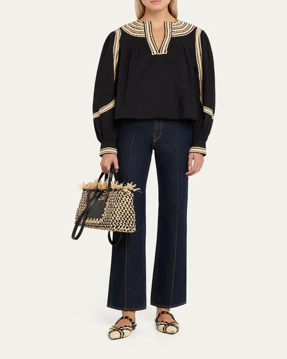 Ulla Johnson Lali Small Fringed Woven Raffia Tote Bag | Thumbnail 5 Ulla Johnson Lali Small Fringed Woven Raffia Tote Bag | Thumbnail 5