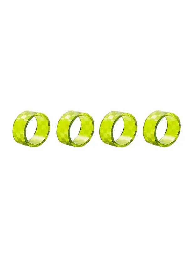 MacKenzie-Childs Green Check Napkin Rings, Set of 4
