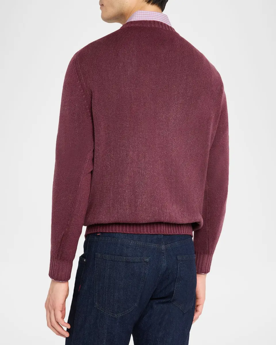 Kiton Men's Cashmere Diamond Cable Crewneck Sweater | Thumbnail 2 Kiton Men's Cashmere Diamond Cable Crewneck Sweater | Thumbnail 2