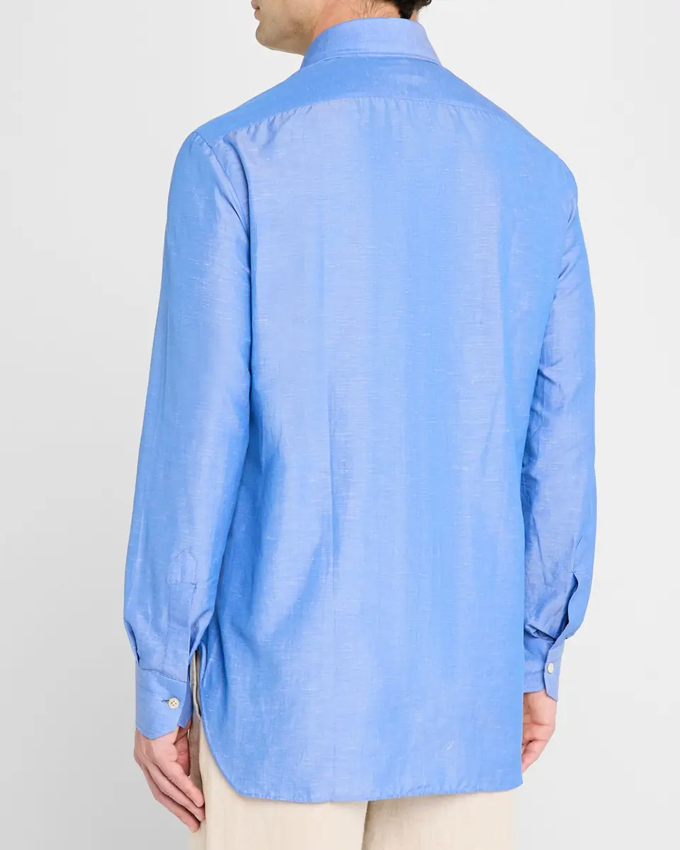 Kiton Men's Heathered Cotton Dress Shirt | Thumbnail 2