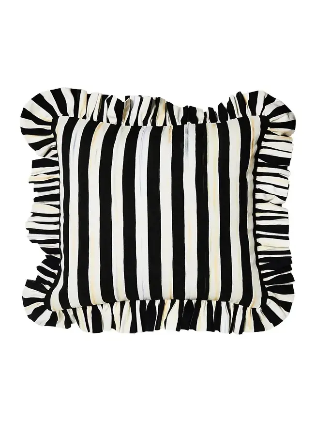 MacKenzie-Childs Courtly Stripe Ruffle Throw Pillow