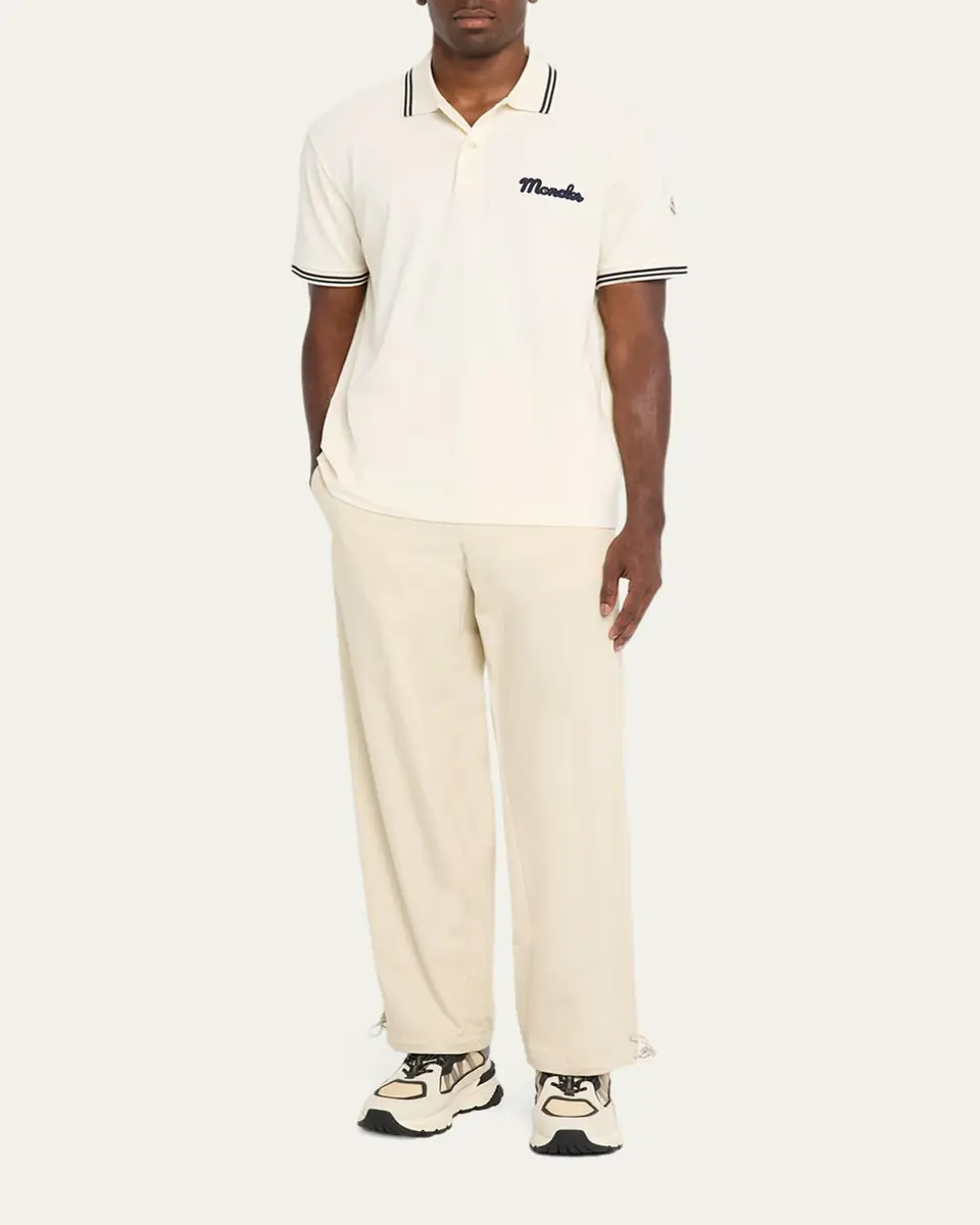 Moncler Men's Logo Script Short Sleeve Polo | Thumbnail 2 Moncler Men's Logo Script Short Sleeve Polo | Thumbnail 2