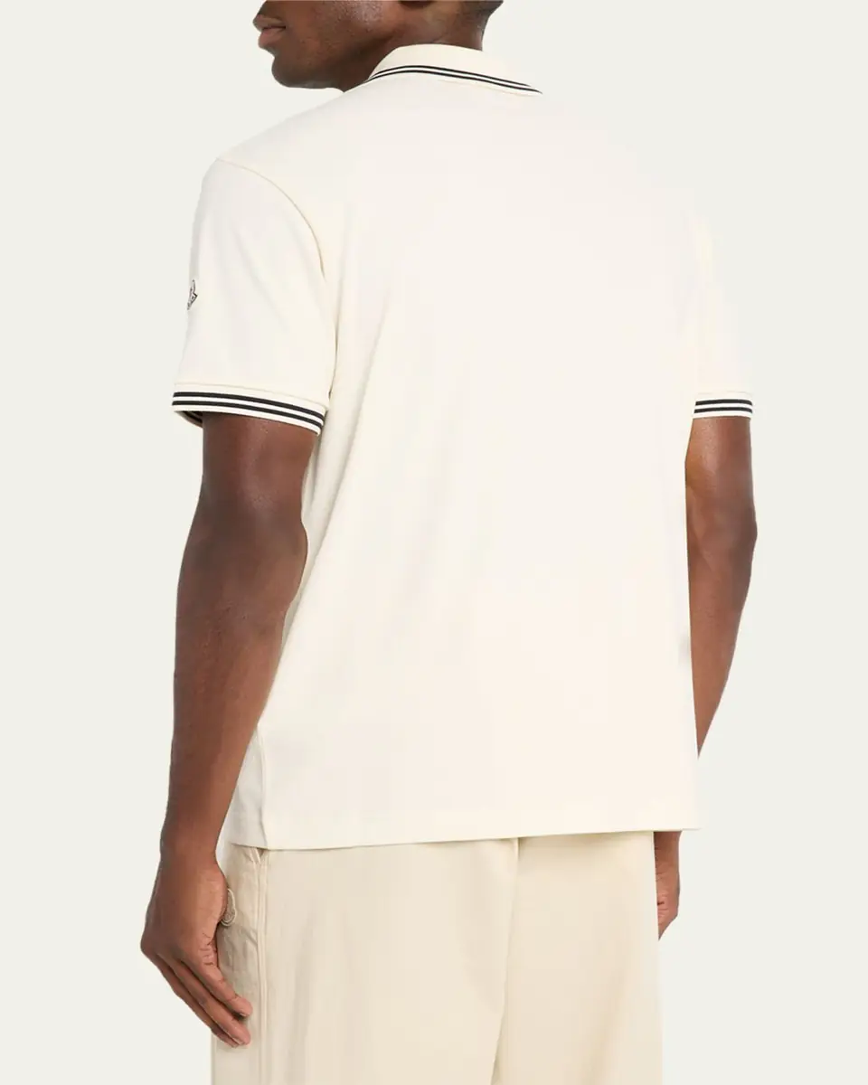Moncler Men's Logo Script Short Sleeve Polo | Thumbnail 3 Moncler Men's Logo Script Short Sleeve Polo | Thumbnail 3