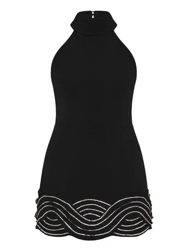Bellatrix Low-Back Rhinestone Halter Mini Dress Bellatrix Low-Back Rhinestone Halter Mini Dress