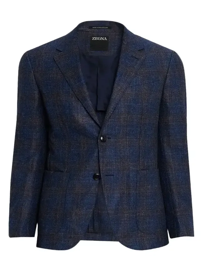 Zegna Men's Check Woven Patch-Pocket Sport Coat