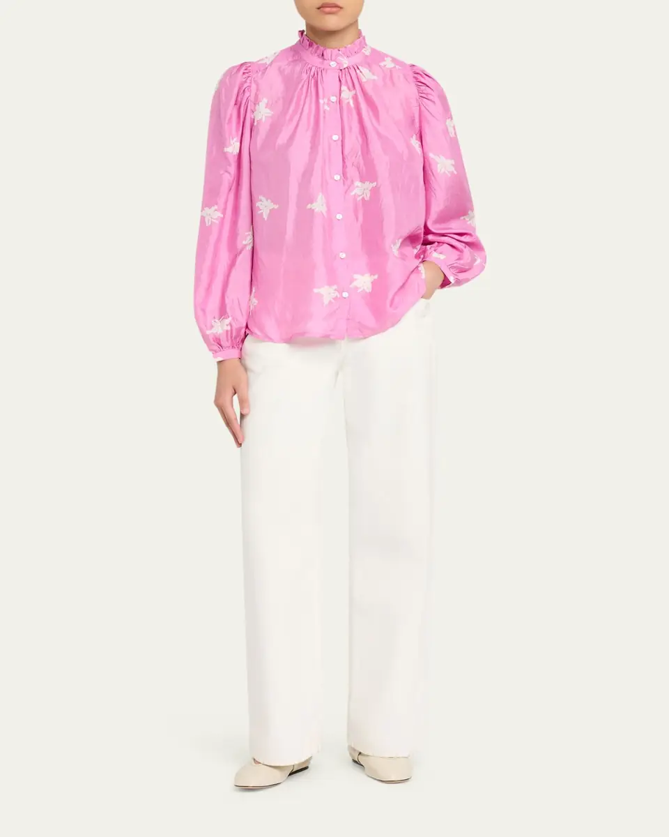 ALIX OF BOHEMIA Annabel Silk Jasmine Print Blouse | Thumbnail 2 ALIX OF BOHEMIA Annabel Silk Jasmine Print Blouse | Thumbnail 2