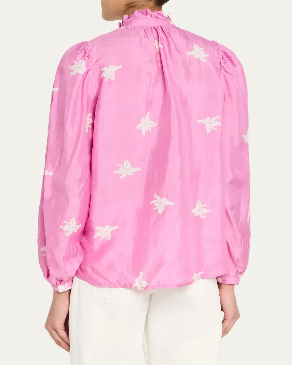 ALIX OF BOHEMIA Annabel Silk Jasmine Print Blouse | Thumbnail 3 ALIX OF BOHEMIA Annabel Silk Jasmine Print Blouse | Thumbnail 3