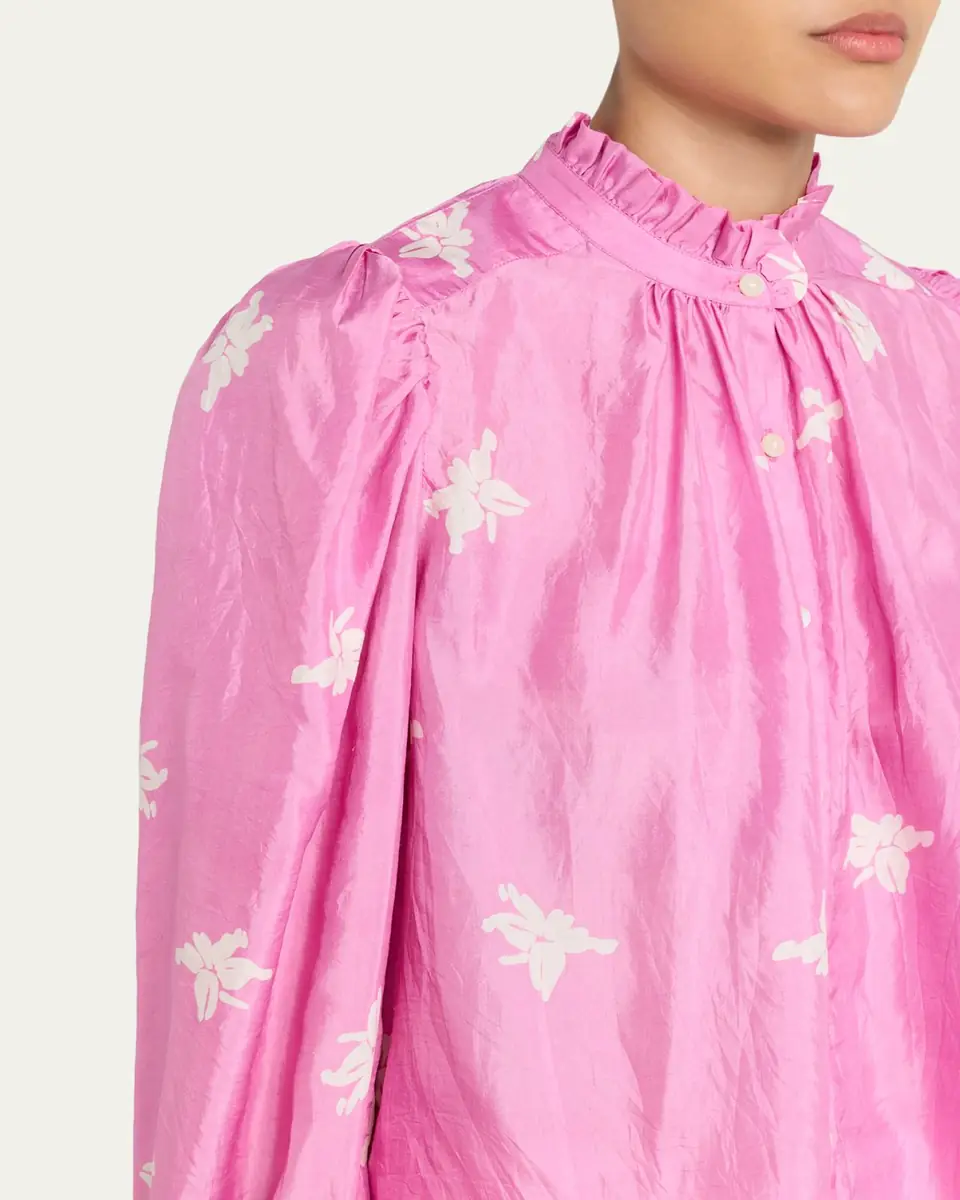 ALIX OF BOHEMIA Annabel Silk Jasmine Print Blouse | Thumbnail 5 ALIX OF BOHEMIA Annabel Silk Jasmine Print Blouse | Thumbnail 5