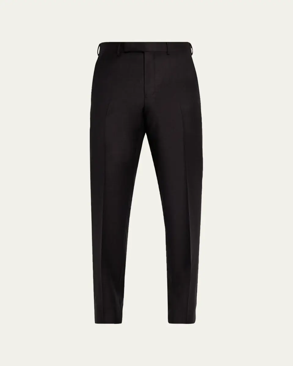 Zegna Men's Trofeo Wool Slim Flat-Front Trousers | Thumbnail 5 Zegna Men's Trofeo Wool Slim Flat-Front Trousers | Thumbnail 5