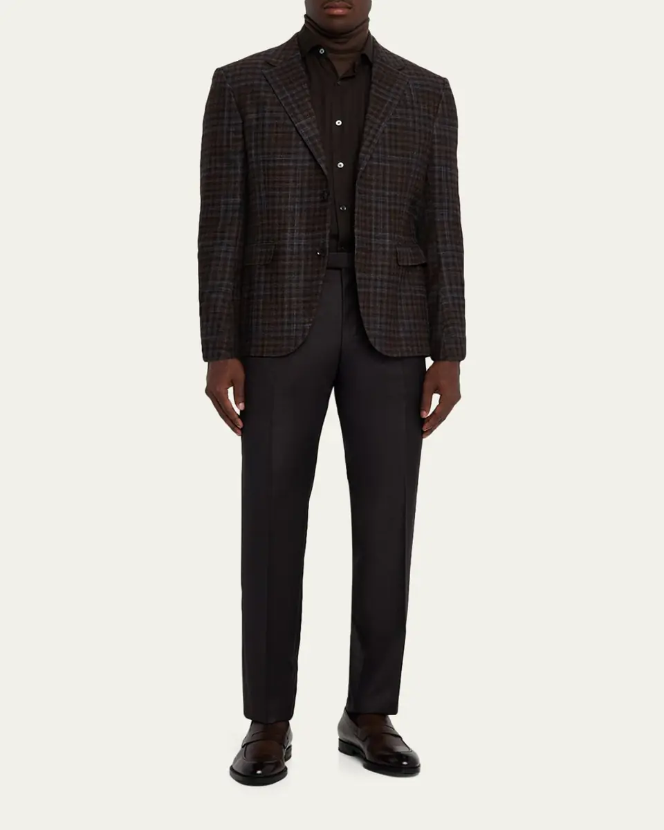 Zegna Men's Trofeo Wool Slim Flat-Front Trousers | Thumbnail 6 Zegna Men's Trofeo Wool Slim Flat-Front Trousers | Thumbnail 6
