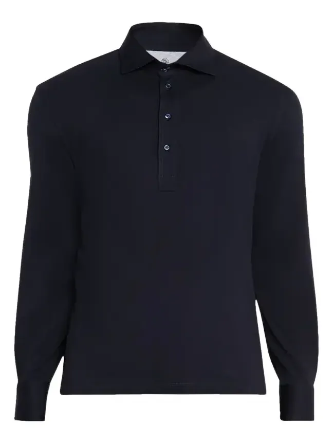 Men's Cotton Long-Sleeve Polo Shirt