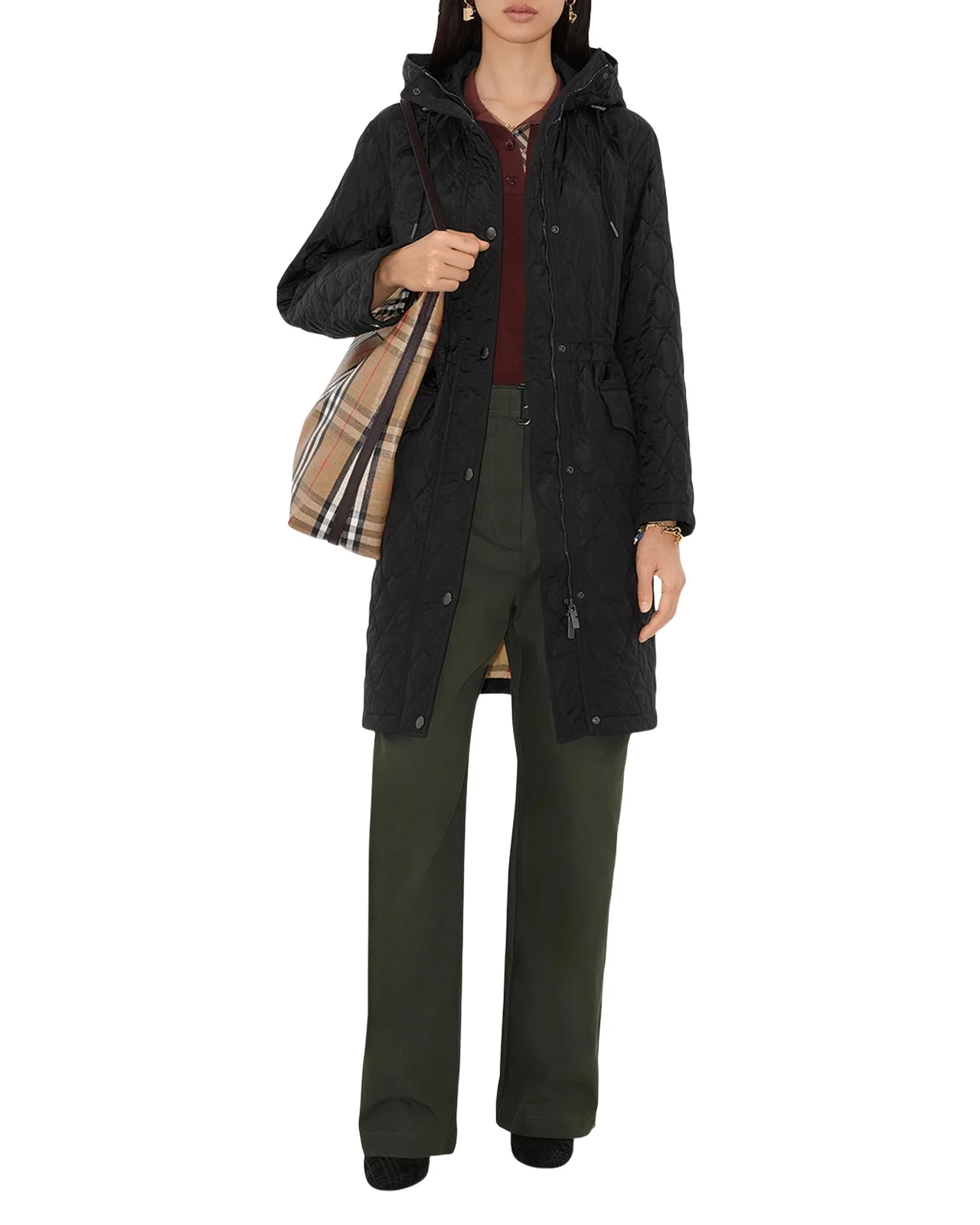 Hillgate Quilted Long Hooded Jacket Hillgate Quilted Long Hooded Jacket