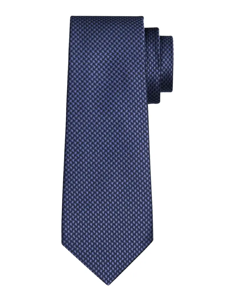 Kiton Men's Silk Micro-Houndstooth Seven-Fold Tie | Image 1 Kiton Men's Silk Micro-Houndstooth Seven-Fold Tie | Image 1