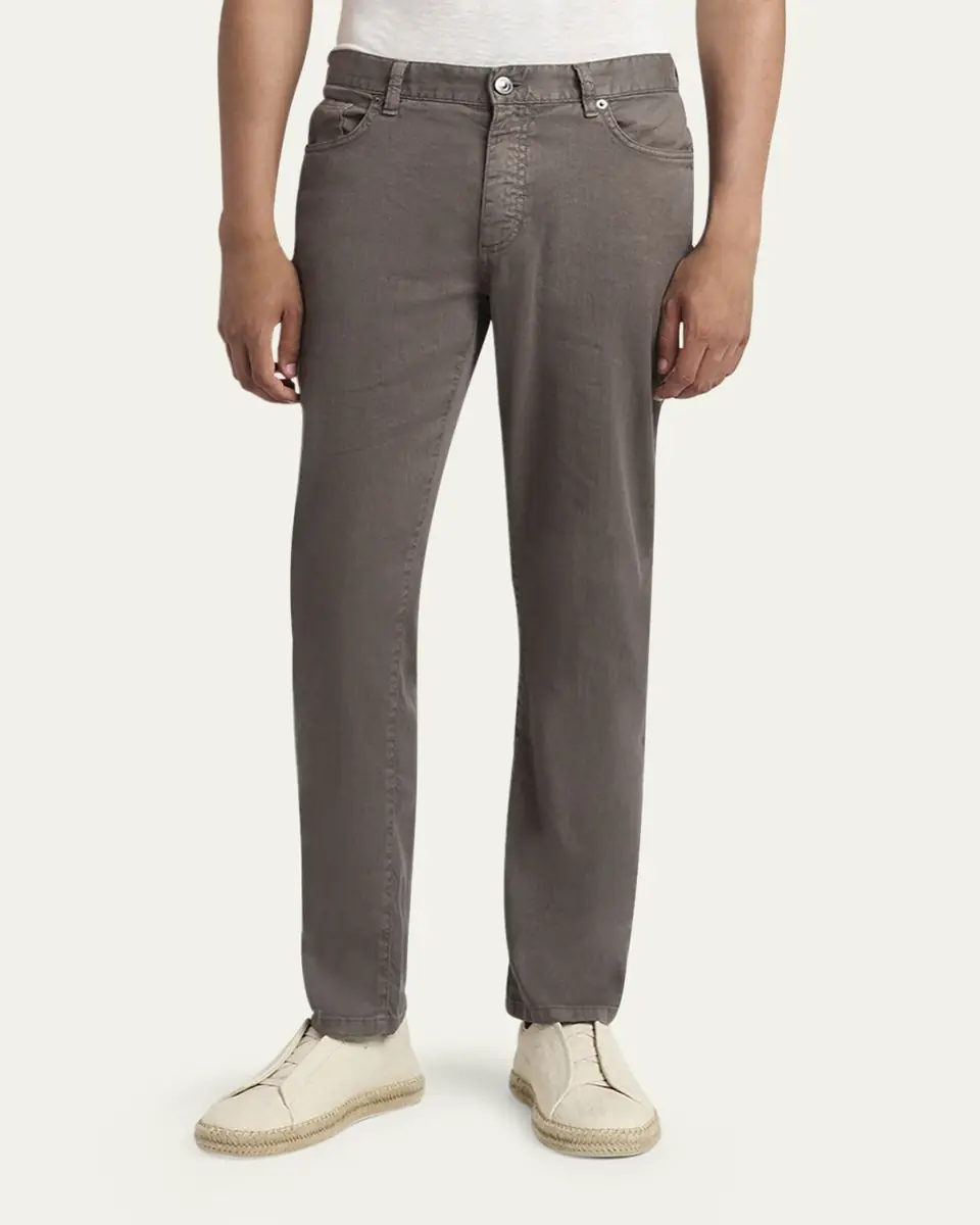 ZEGNA Men's Comfort Linen and Cotton Five-Pocket Pants | Thumbnail 5 ZEGNA Men's Comfort Linen and Cotton Five-Pocket Pants | Thumbnail 5