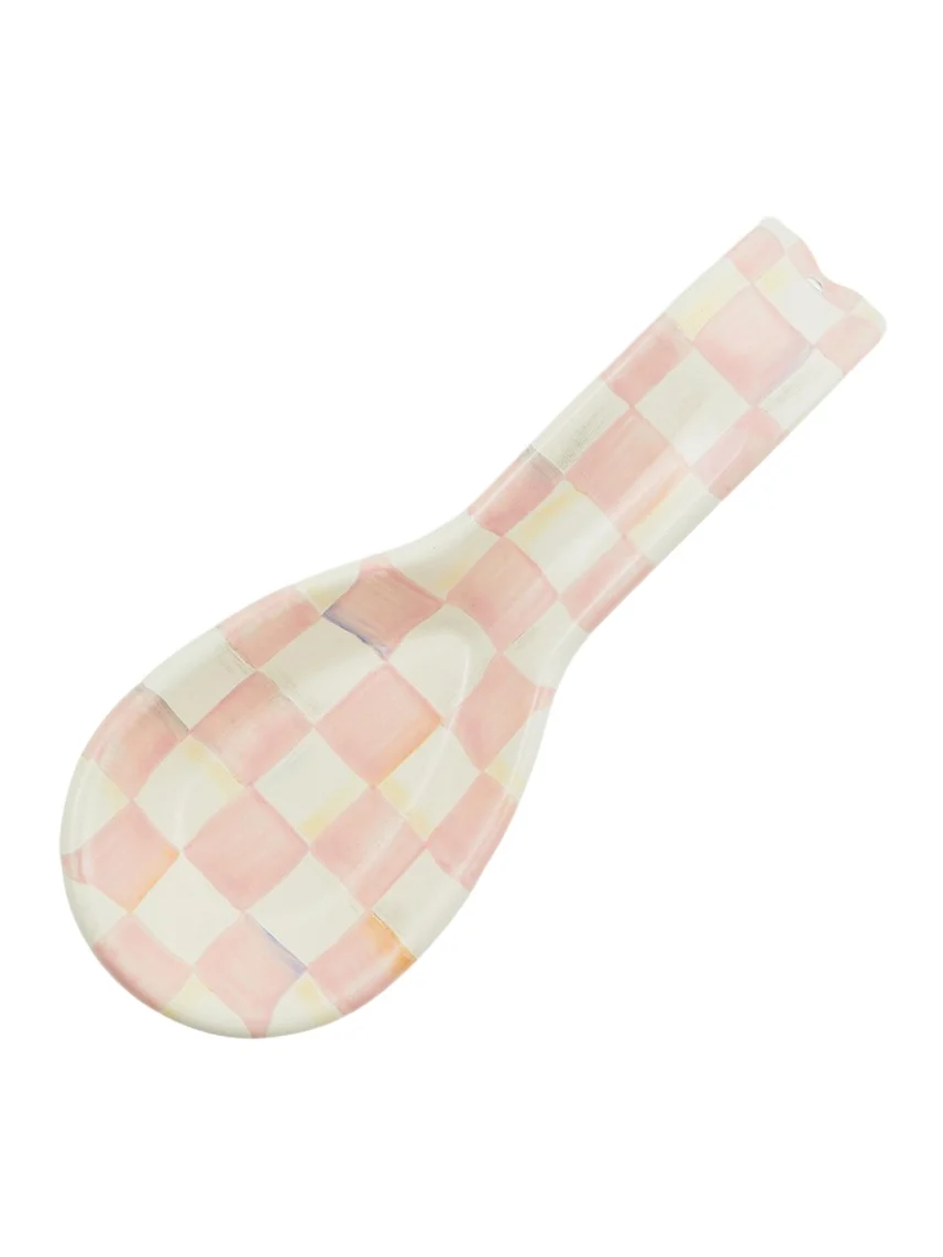 MacKenzie-Childs Rosy Check Enamel Spoon Rest