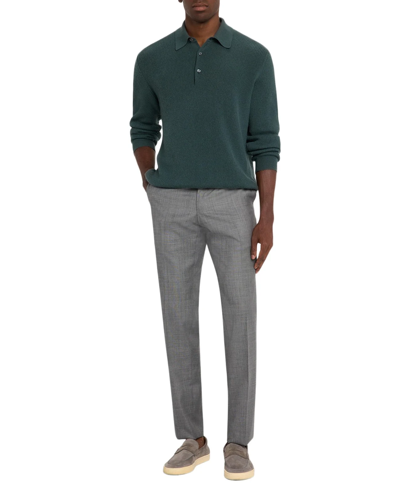 Men's Wool Twill Flat-Front Trousers Men's Wool Twill Flat-Front Trousers