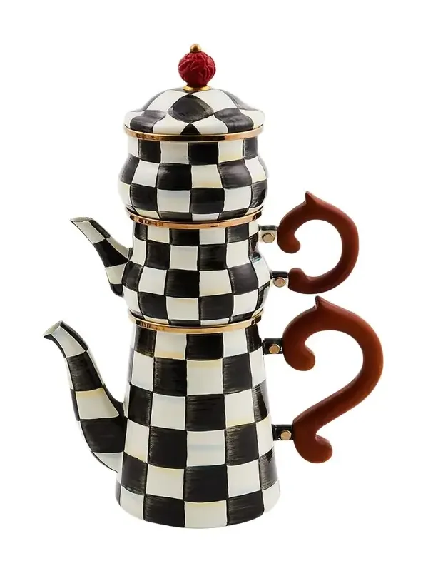 MacKenzie-Childs Courtly Check Stackable Coffee Set