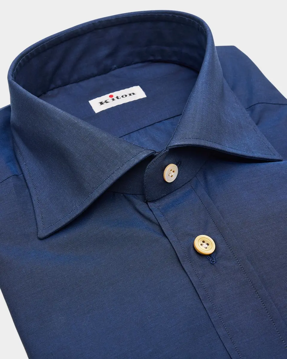 Kiton Men's Cotton Point-Collar Dress Shirt | Image 1 Kiton Men's Cotton Point-Collar Dress Shirt | Image 1