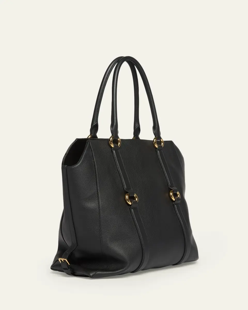 Alexander McQueen Farringdon Ring-Embellished Leather Tote Bag | Thumbnail 3 Alexander McQueen Farringdon Ring-Embellished Leather Tote Bag | Thumbnail 3