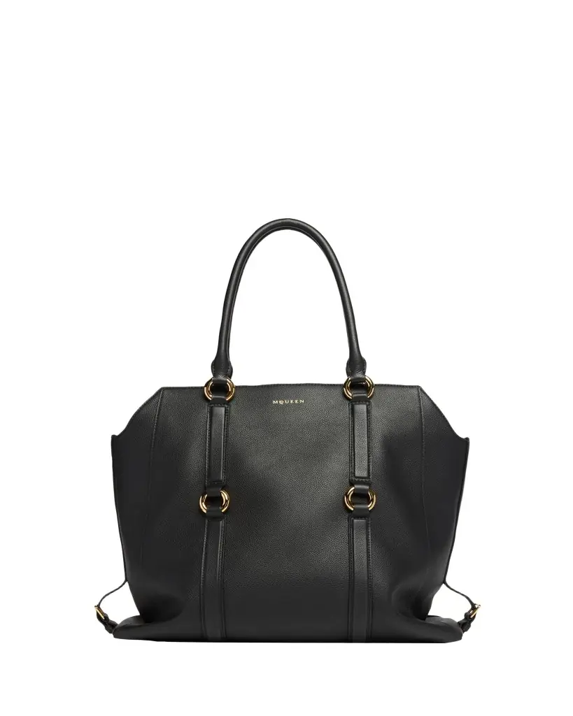 Alexander McQueen Farringdon Ring-Embellished Leather Tote Bag | Image 1 Alexander McQueen Farringdon Ring-Embellished Leather Tote Bag | Image 1