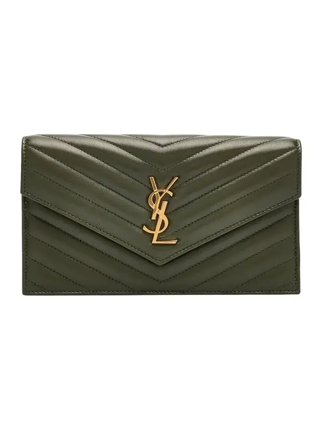 Small YSL Wallet on Chain in Grain Leather Small YSL Wallet on Chain in Grain Leather