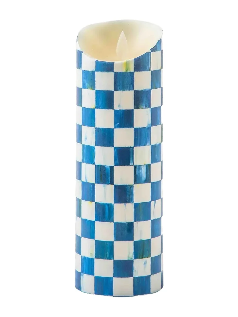 MacKenzie-Childs Royal Check Flicker Pillar Candle