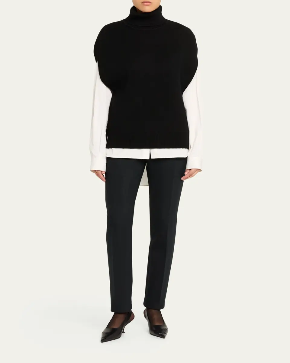 TOTEME Double-Knitted Turtleneck Cape | Thumbnail 2 TOTEME Double-Knitted Turtleneck Cape | Thumbnail 2