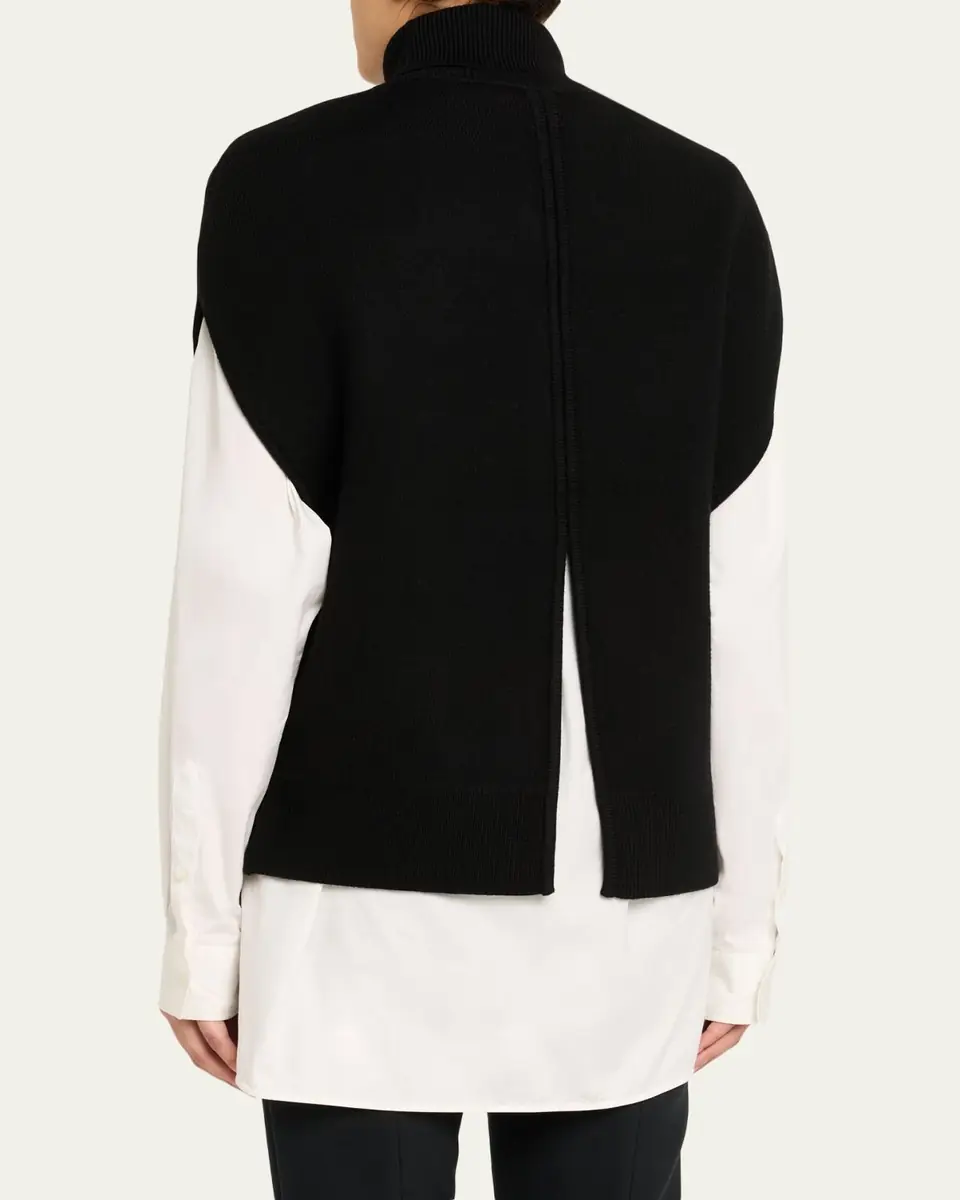 TOTEME Double-Knitted Turtleneck Cape | Thumbnail 3 TOTEME Double-Knitted Turtleneck Cape | Thumbnail 3