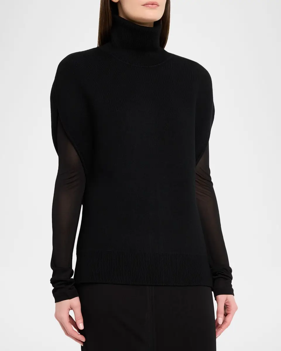 TOTEME Double-Knitted Turtleneck Cape | Thumbnail 8 TOTEME Double-Knitted Turtleneck Cape | Thumbnail 8
