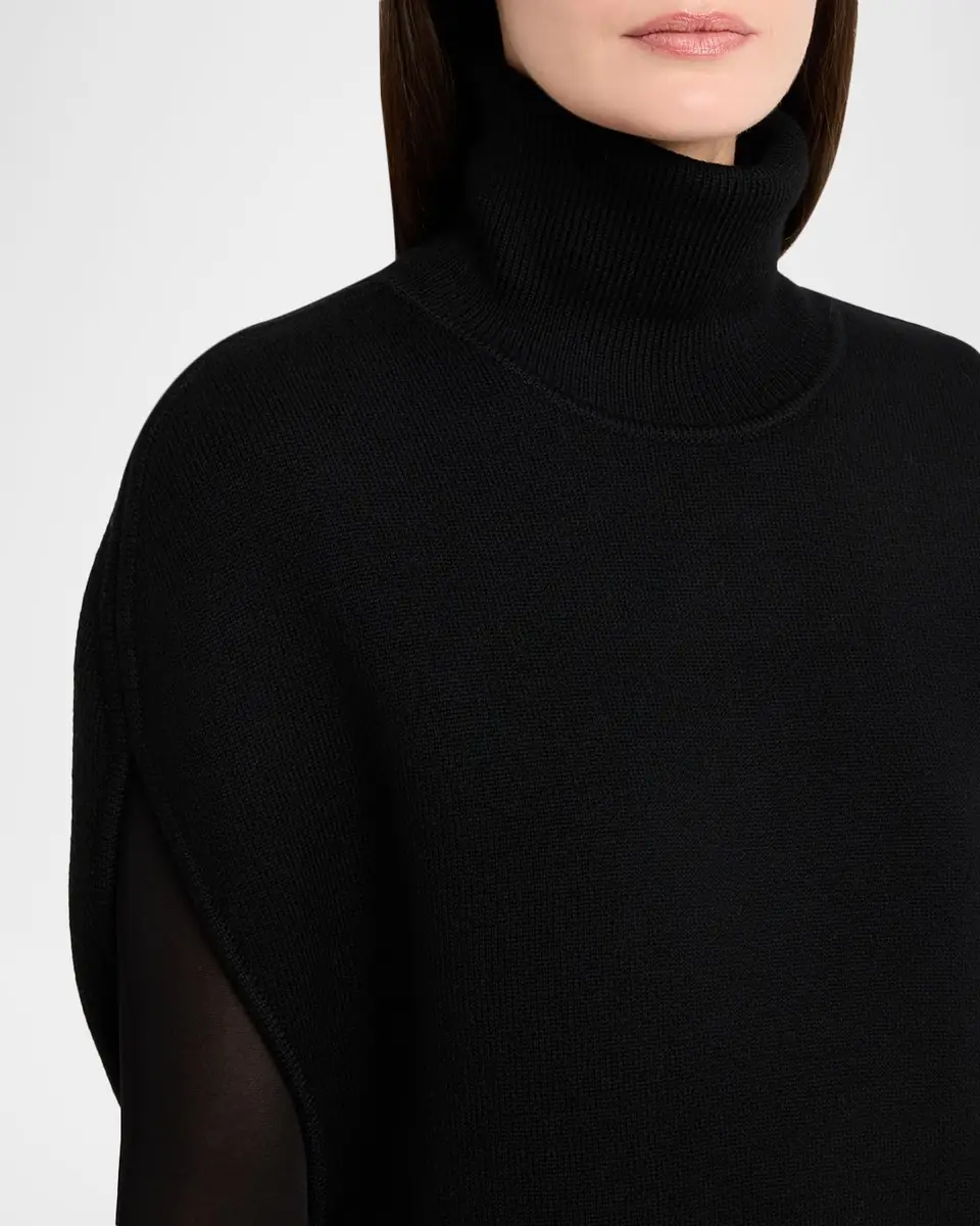 TOTEME Double-Knitted Turtleneck Cape | Thumbnail 9 TOTEME Double-Knitted Turtleneck Cape | Thumbnail 9