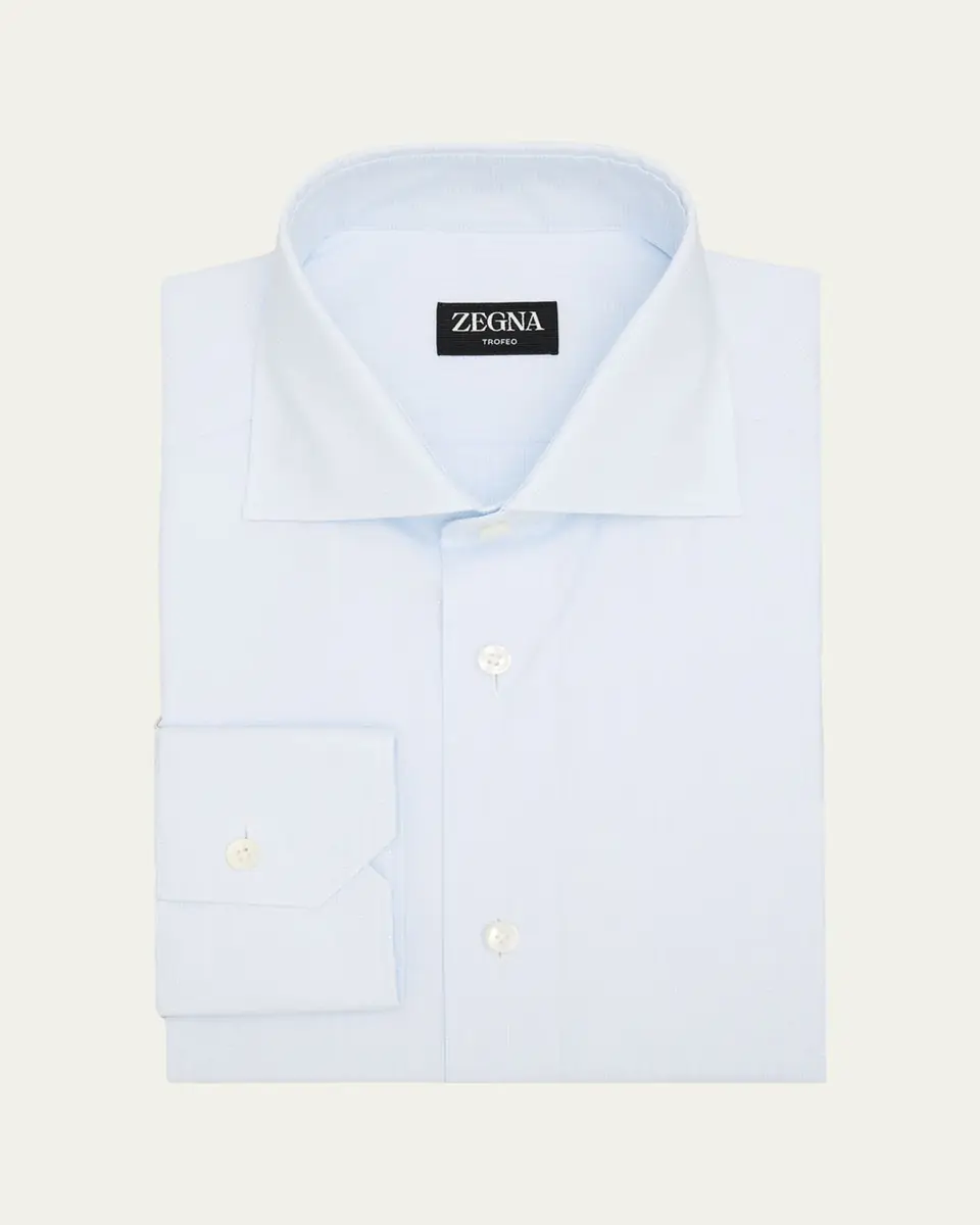 Zegna Men's Micro-Check Cotton Dress Shirt | Thumbnail 2 Zegna Men's Micro-Check Cotton Dress Shirt | Thumbnail 2
