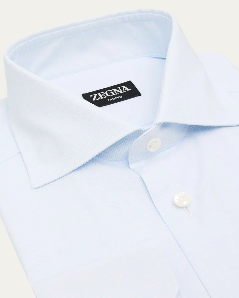 Zegna Men's Micro-Check Cotton Dress Shirt | Thumbnail 3 Zegna Men's Micro-Check Cotton Dress Shirt | Thumbnail 3