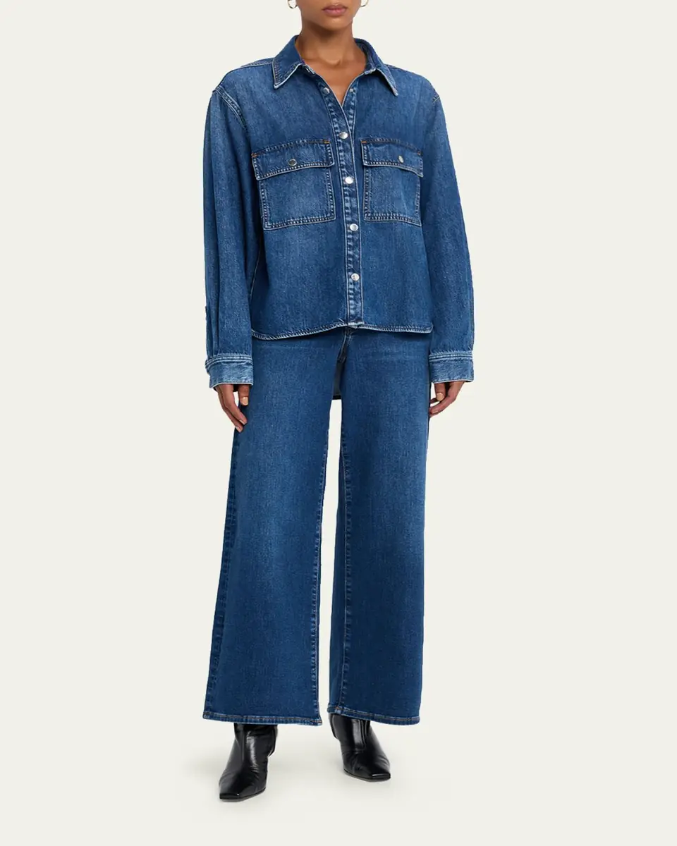 FRAME The Long-Sleeve Denim Shirt | Thumbnail 2