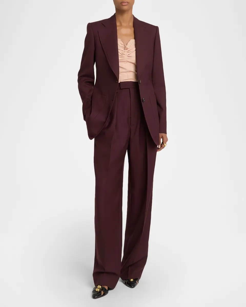 Chloé Wool Gabardine Single-Breasted Blazer Jacket | Thumbnail 6