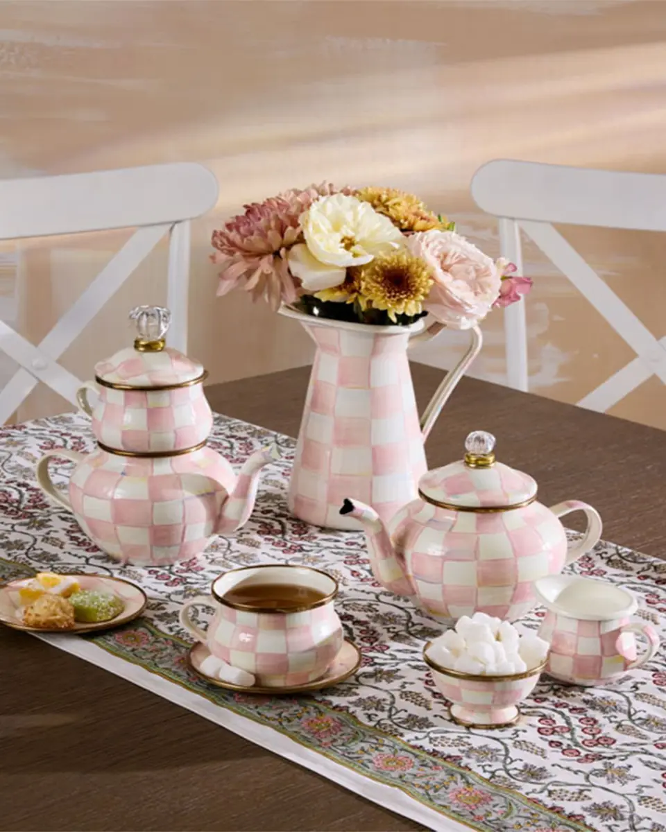 MacKenzie-Childs Rosy Check Enamel High Tea Set | Thumbnail 3 MacKenzie-Childs Rosy Check Enamel High Tea Set | Thumbnail 3