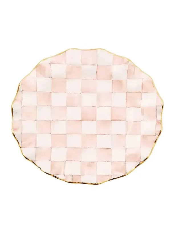MacKenzie-Childs Rosy Check Ceramic Fluted Dinner Plate