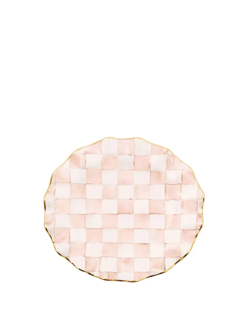 MacKenzie-Childs Rosy Check Ceramic Fluted Dinner Plate
